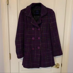 Jack BB Dakota‎ Purple Plaid Coat Button